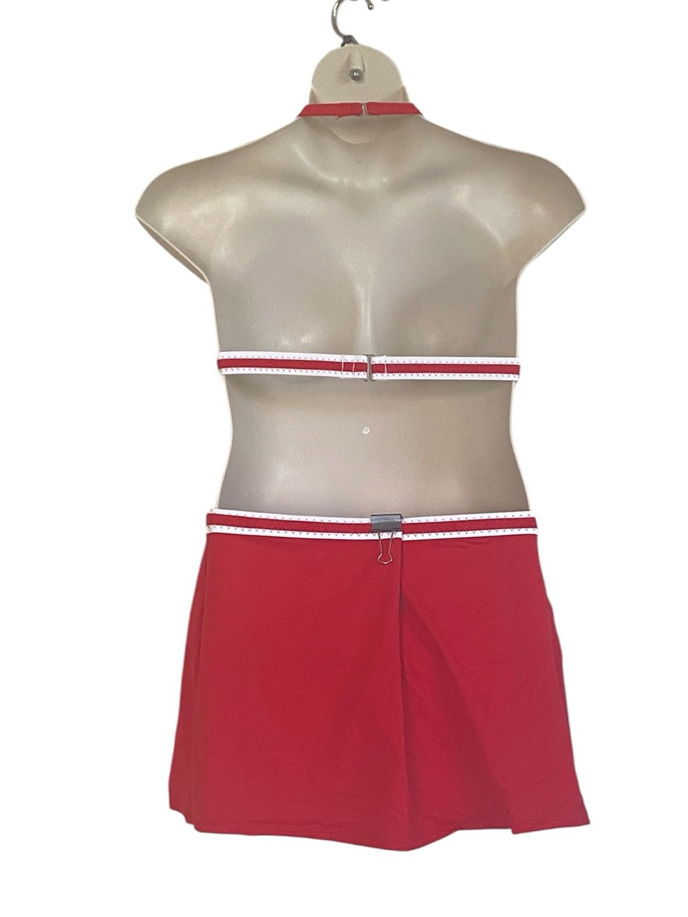 Ralph Lauren Vintage Y2K Red White Bikini Swim Skirt 3 Piece Set Sz L - Picture 5 of 16